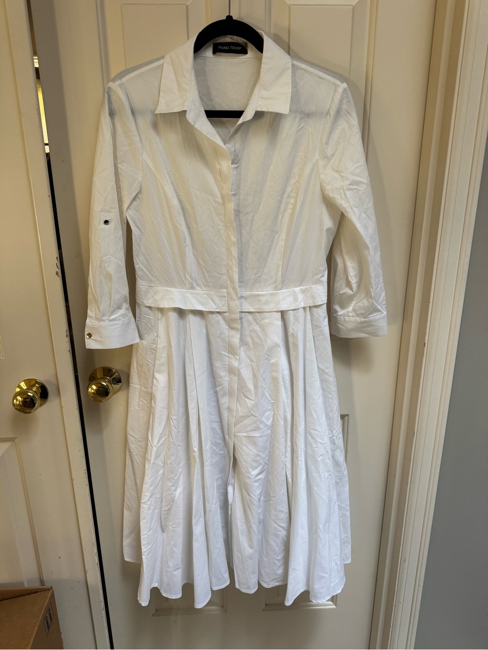 Ivanka Trump White Midi Shirt Dress